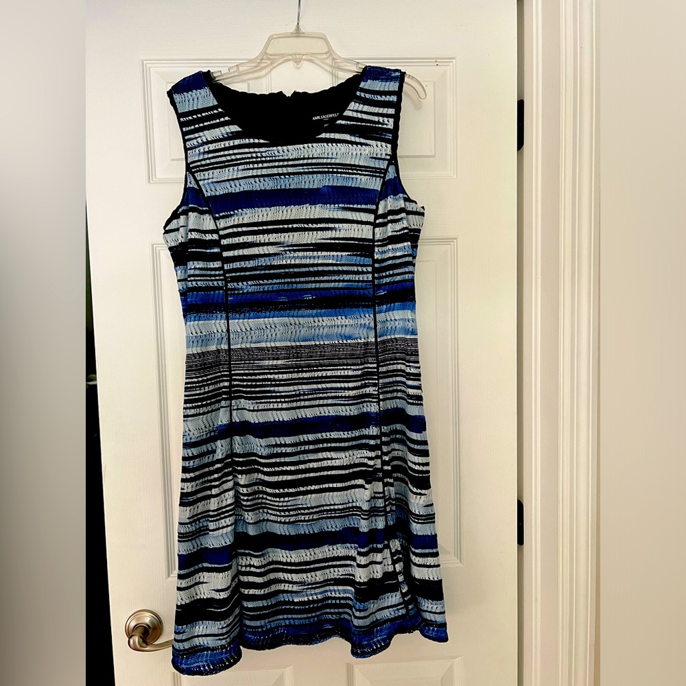 Carl Lagerfeld Sleeveless Multi Print Lined Dress